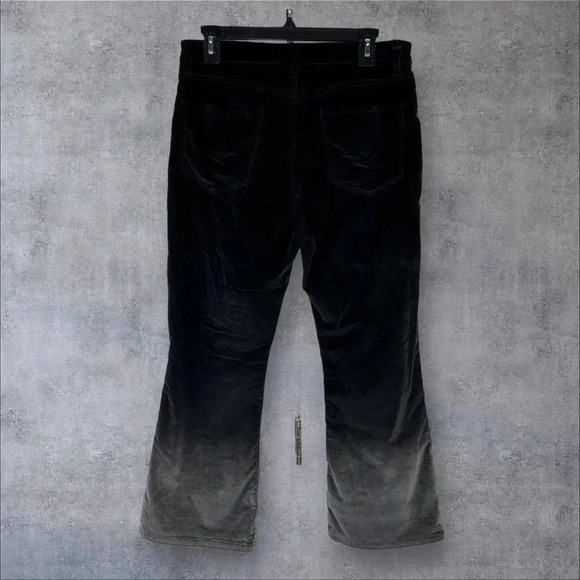 Hudson Size 30 Velvet Ombre Holy Flare Crop Pants Classic Neutral Black to Gray - Picture 2 of 15